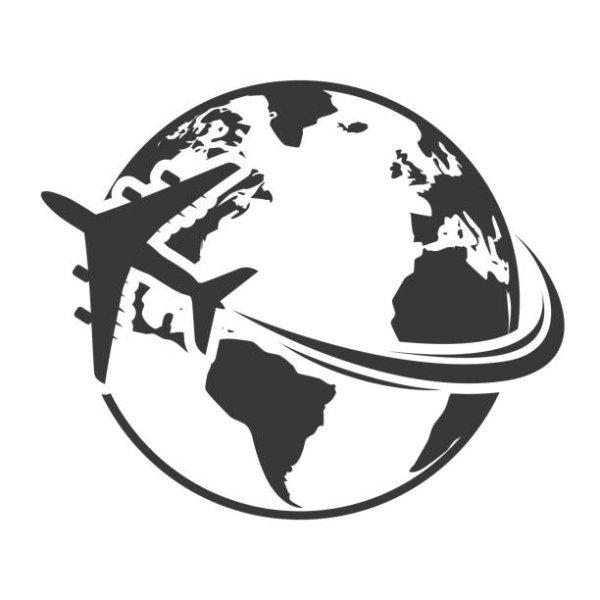 Логотип с планетой и самолетом