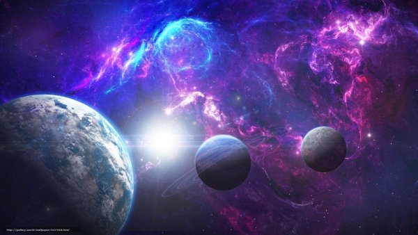 Космический фон с планетами