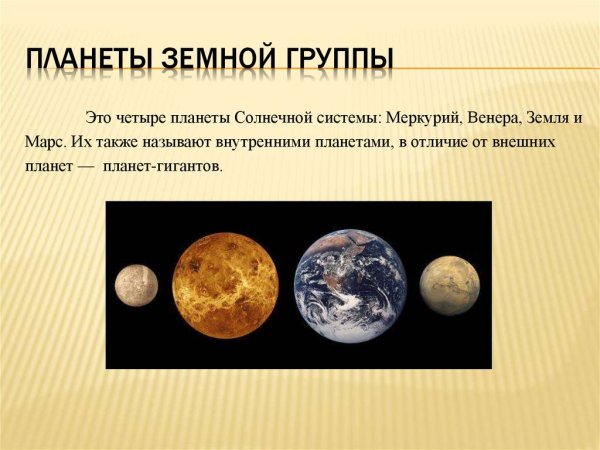 Планеты земной группы Меркурий Венера земля Марс