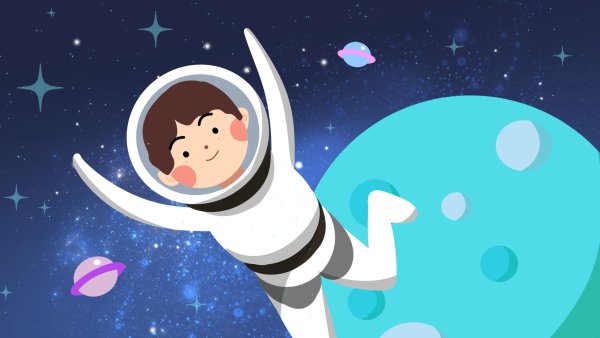 Мультяшный космонавт обои