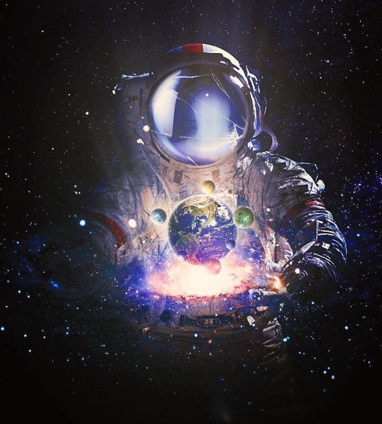 Космонавт в космосе арт