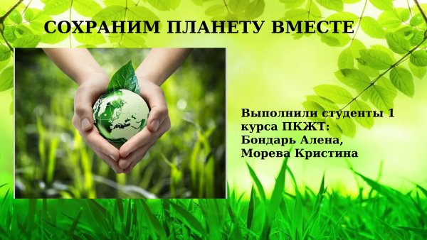 Сохраним планету вместе