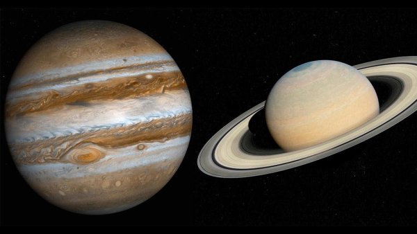 Юпитер Сатурн и земля