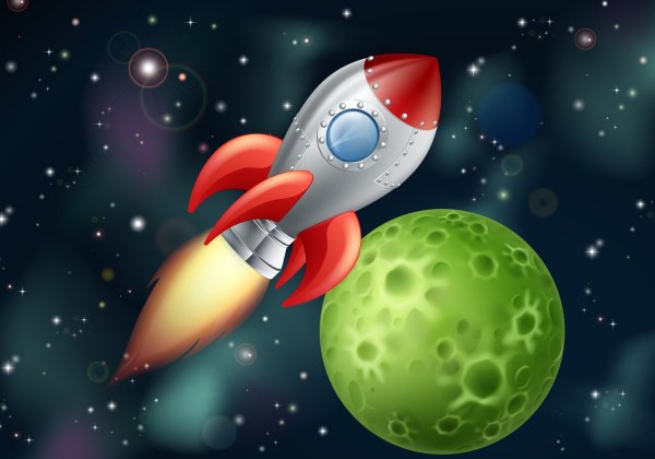 Ракета в космосе для детей