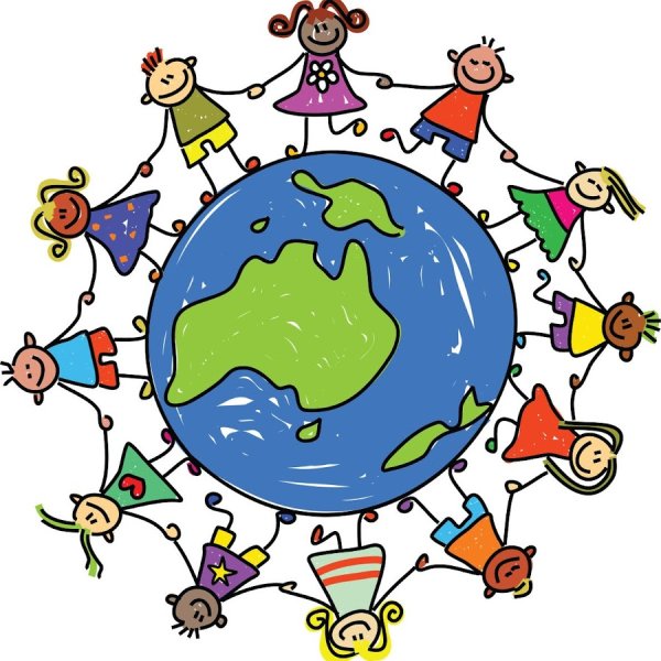 Человечки вокруг земного шара