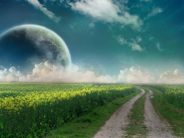 Пейзаж небо и земля