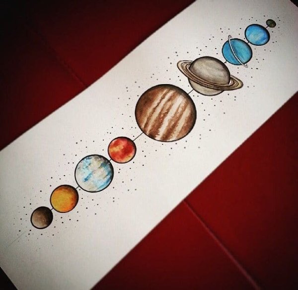 Солнечная система акварелью