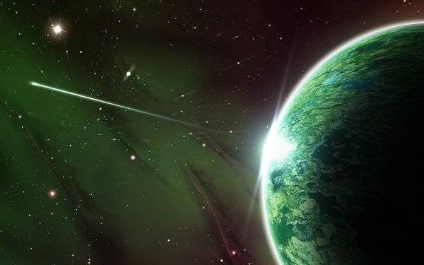 Космос в зеленых тонах