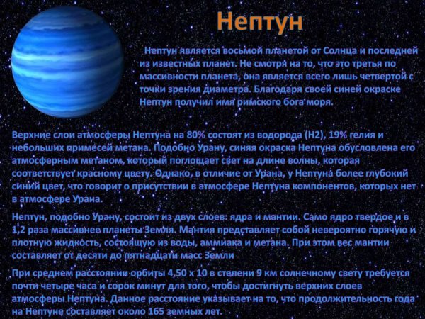 Нептун Планета солнечной системы кратко