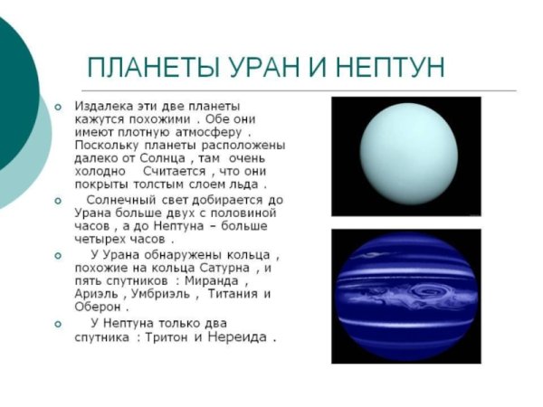 Планеты Близнецы Уран и Нептун