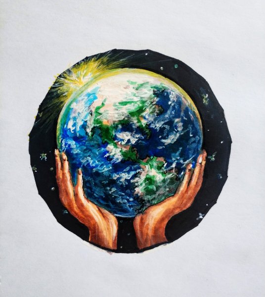 Планета земля красками
