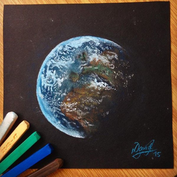 Планеты сухой пастелью