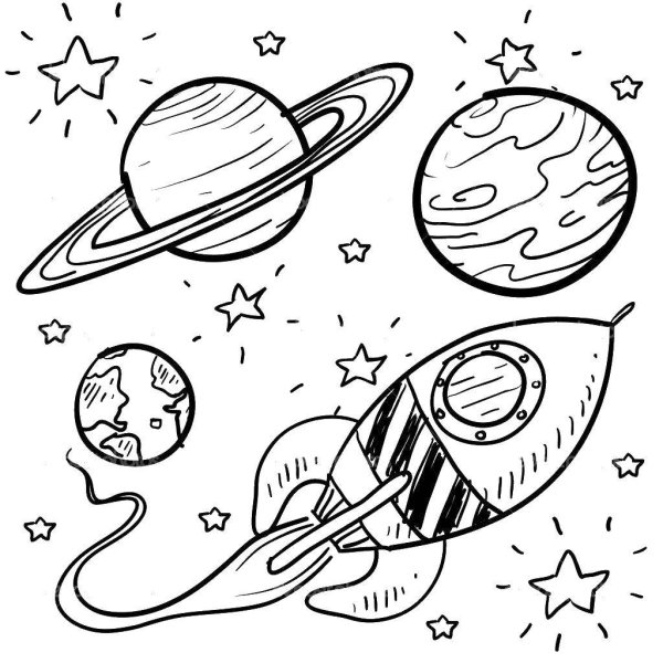 Рисунки планет карандашом