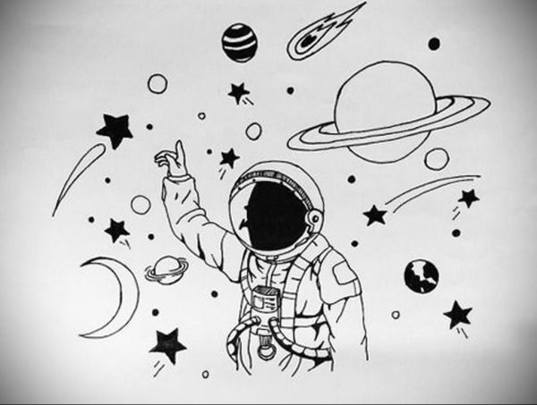 Рисунки космоса для срисовки