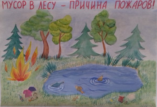 Рисунок не мусорить в лесу