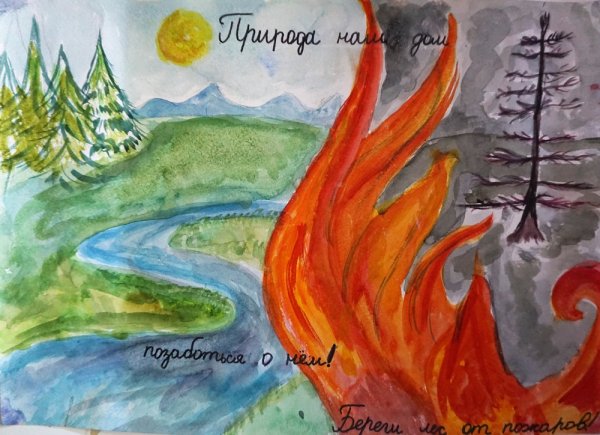 Берегите лес от пожара рисунки