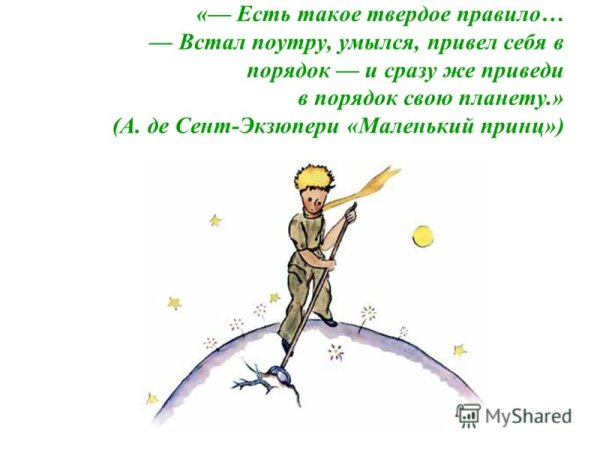 Антуан де сент Экзюпери приведи в порядок свою планету