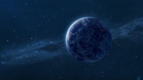 Планеты на синем фоне