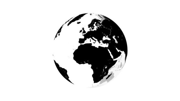 Земной шар черно белый