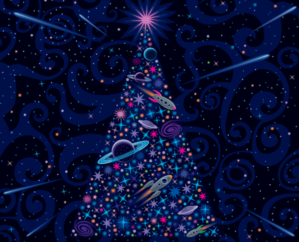 Новогодняя елка в стиле космос