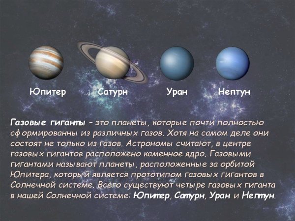 Планеты гиганты газовые гиганты