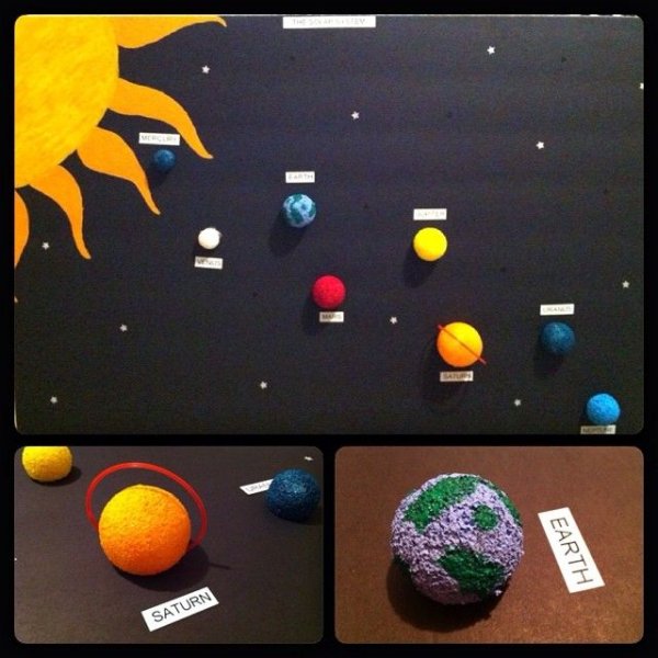 Макет планет из пластилина