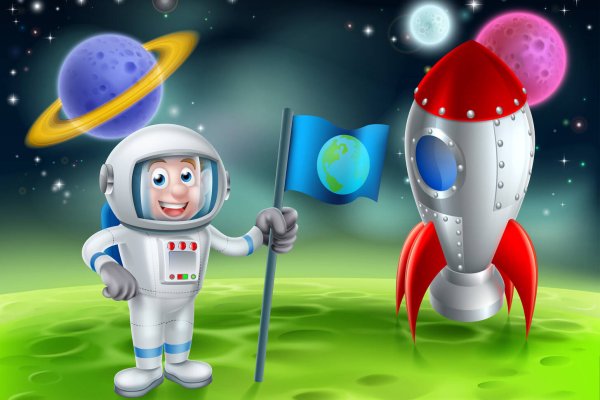 Космонавт в ракете для детей