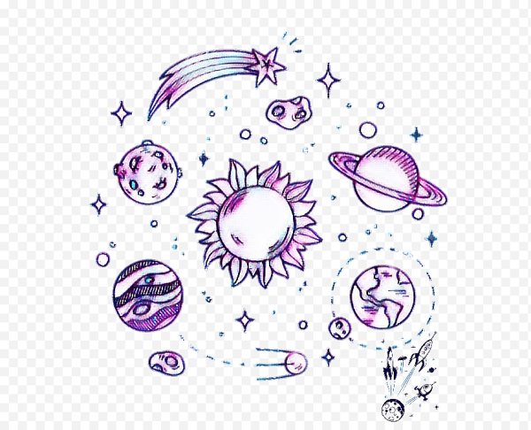 Космические рисунки на прозрачном фоне