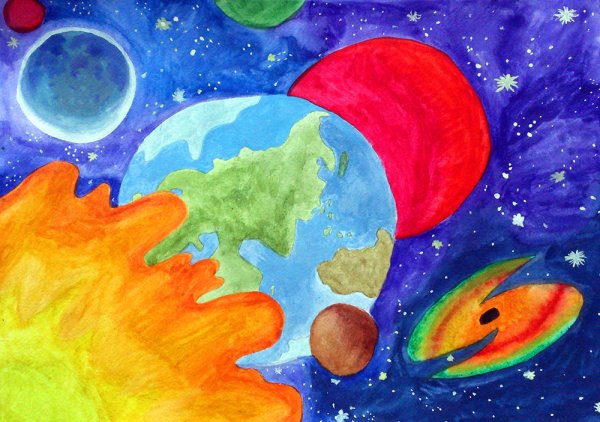 Рисование космос планеты
