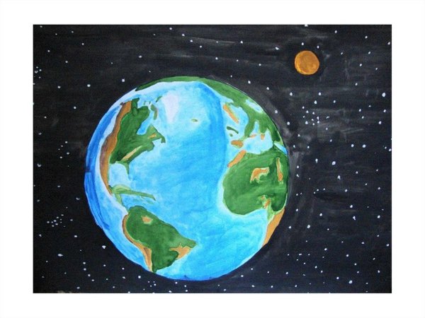 Детские рисунки земли из космоса