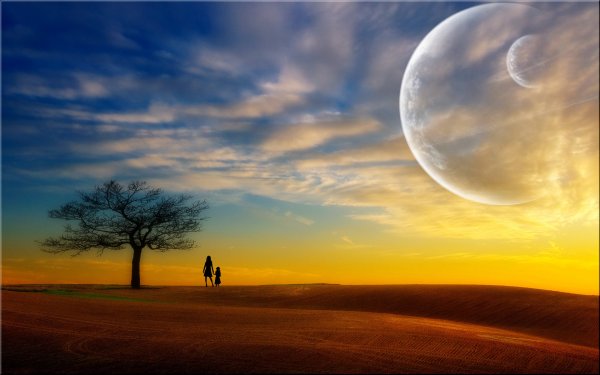 Луна на рассвете