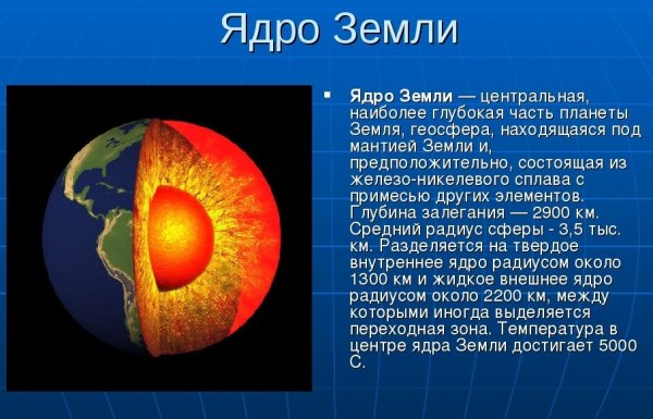 Строение ядра земли
