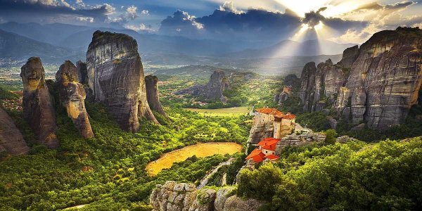 Метеоры, Греция рассвет зима