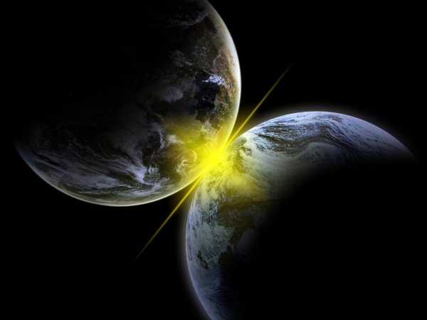 Столкновение планет в космосе