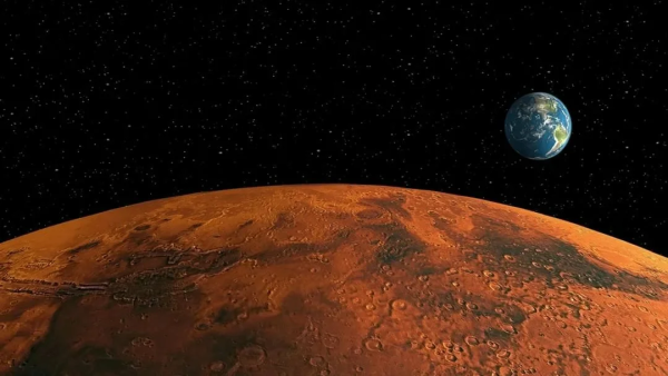 Планета Марс и земля