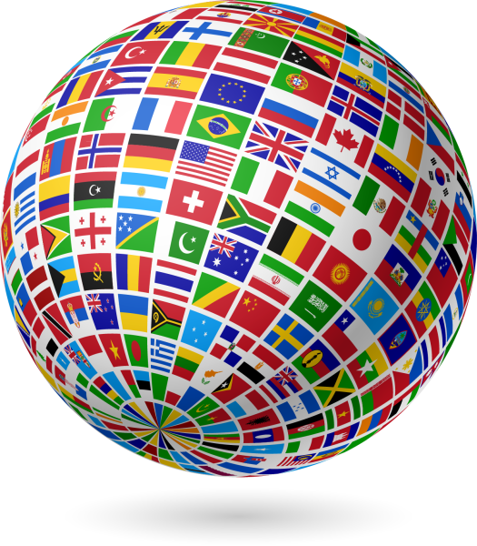 Глобус с флагами