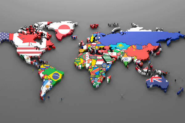 Карта мира с флагами