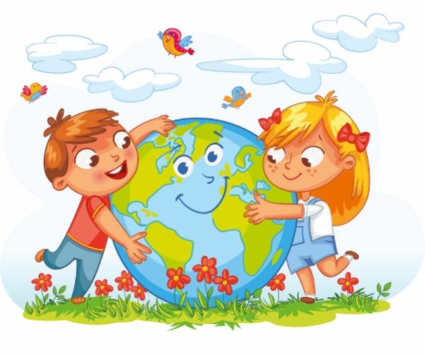 Мультяшные дети день земли
