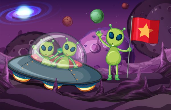 Фон с инопланетянами детский