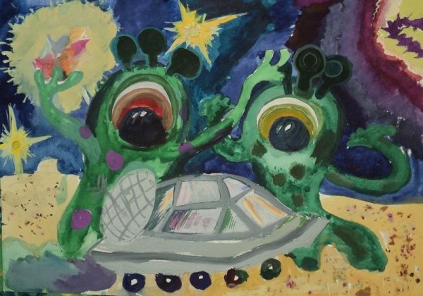 Рисование космос инопланетяне
