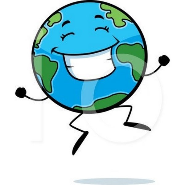 Планета земля с ручками и ножками