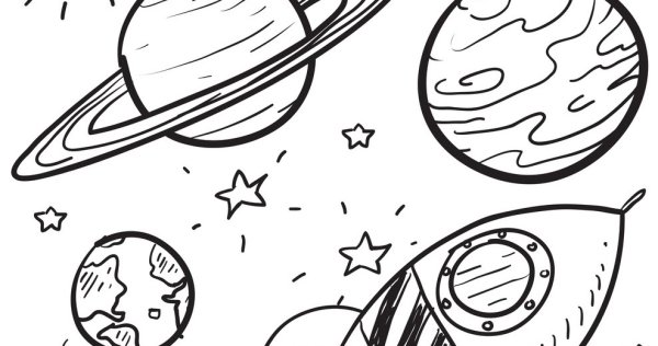 Раскраска. В космосе