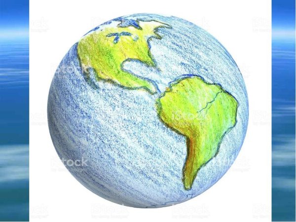 Земля карандашом цветным