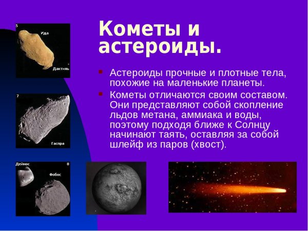 Небесные тела солнечной системы кометы