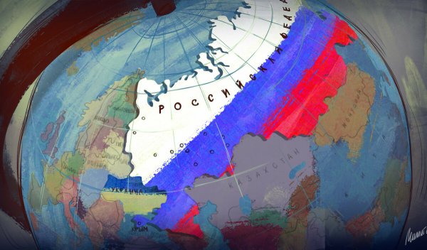 Карта России на глобусе