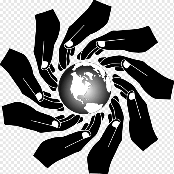 Земля на ладони на прозрачном фоне