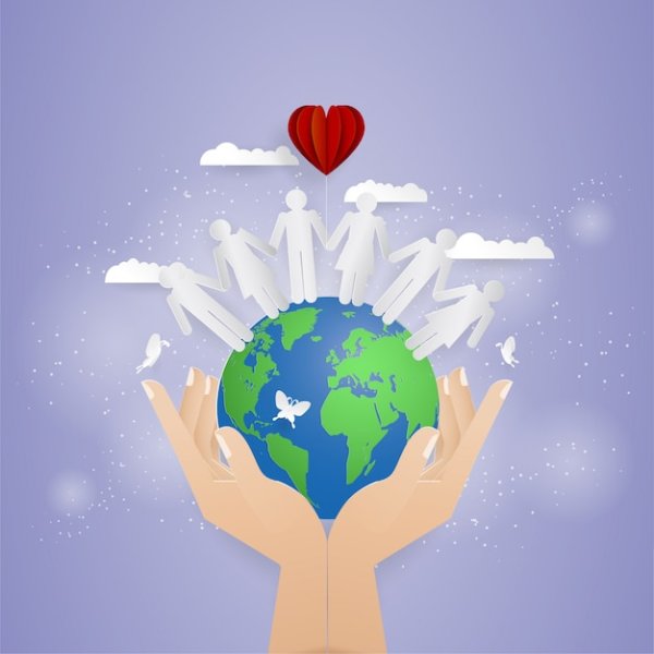 Мир в руках рисунок