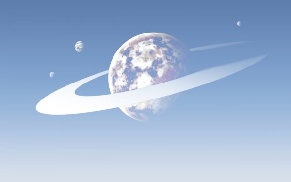 Планета на голубом небе