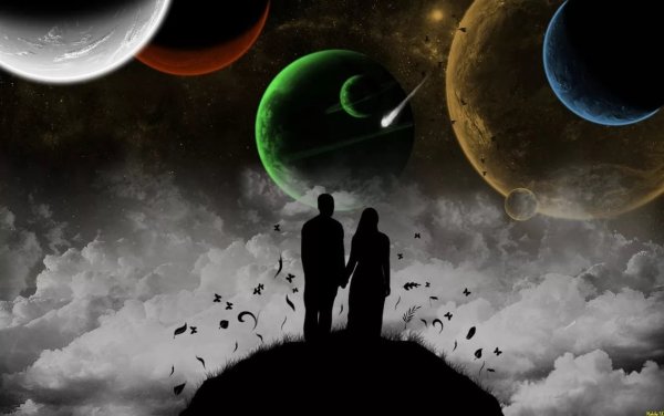 Мужчина и женщина космос