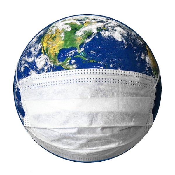 Маска на земном шаре